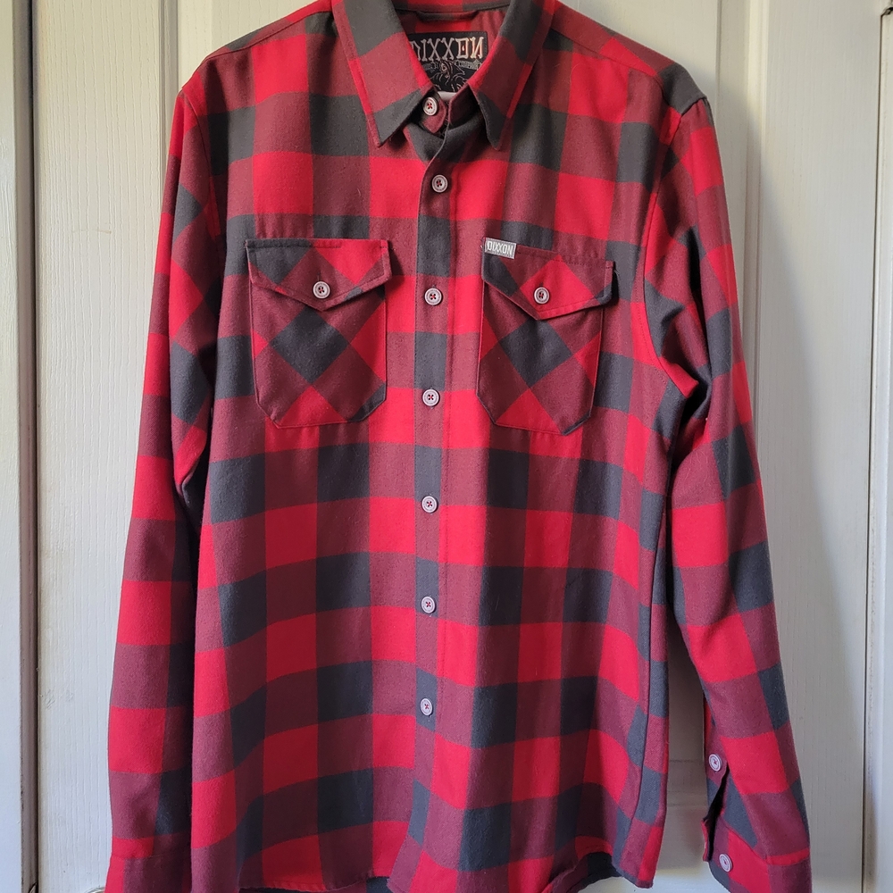 DIXXON Red and Black Plaid Men's Shirt